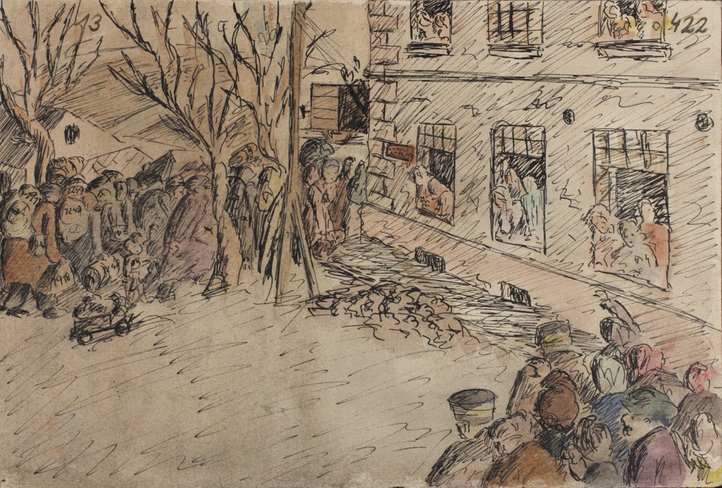 Artwork: Child’s Drawing of Transport to Auschwitz | Museum of Jewish ...